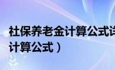 社保养老金计算公式详解及案例（社保养老金计算公式）