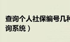 查询个人社保编号几种方法（个人社保编号查询系统）