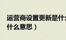 运营商设置更新是什么?（运营商设置更新是什么意思）