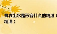 曹衣出水是形容什么的精湛（曹衣出水形容哪种艺术形式的精湛）