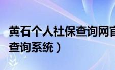 黄石个人社保查询网官网（黄石个人社会保险查询系统）