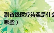 副省级医疗待遇是什么（副省长级医疗待遇是哪些）