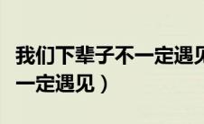 我们下辈子不一定遇见的原唱（我们下辈子不一定遇见）