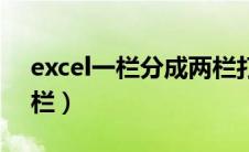 excel一栏分成两栏打印（excel一栏分成两栏）