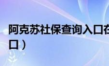 阿克苏社保查询入口在哪（阿克苏社保查询入口）