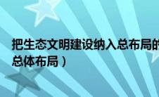 把生态文明建设纳入总布局的是什么（把生态文明建设纳入总体布局）