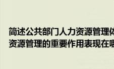 简述公共部门人力资源管理体系的内容（试述公共部门人力资源管理的重要作用表现在哪些方面）