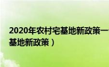 2020年农村宅基地新政策一个人多少平方（2020年农村宅基地新政策）