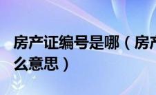 房产证编号是哪（房产证编号02035524是什么意思）