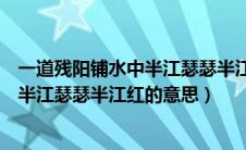 一道残阳铺水中半江瑟瑟半江红的意思是（一道残阳铺水中半江瑟瑟半江红的意思）