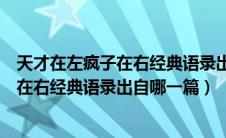 天才在左疯子在右经典语录出自哪一篇小说（天才在左疯子在右经典语录出自哪一篇）