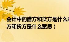 会计中的借方和贷方是什么意思?一句话总结（会计中的借方和贷方是什么意思）