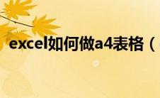 excel如何做a4表格（excel怎么做a4表格）