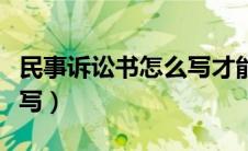 民事诉讼书怎么写才能立案（民事诉讼书怎么写）