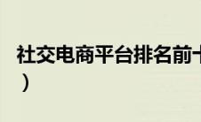 社交电商平台排名前十名（社交电商平台排名）