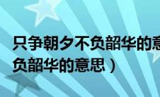 只争朝夕不负韶华的意思演讲稿（只争朝夕不负韶华的意思）