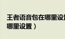 王者语音包在哪里设置?（王者荣耀语音包在哪里设置）