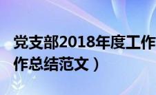 党支部2018年度工作总结（2018年党支部工作总结范文）