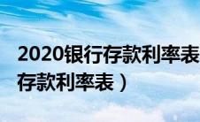 2020银行存款利率表一览表图片（2020银行存款利率表）