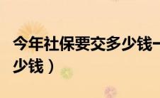 今年社保要交多少钱一个月（今年社保要交多少钱）