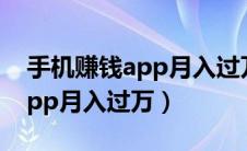 手机赚钱app月入过万的有哪些（手机赚钱app月入过万）