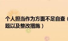 个人担当作为方面不足自查（个人在担当作为方面存在的问题以及整改措施）