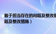 敢于担当存在的问题及整改措施怎么写（敢于担当存在的问题及整改措施）