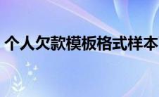 个人欠款模板格式样本下载（个人欠款模板）