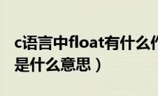 c语言中float有什么作用（c语言里面的float是什么意思）