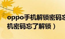 oppo手机解锁密码忘记了怎么办（oppo手机密码忘了解锁）