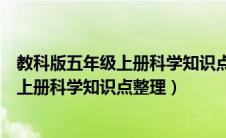 教科版五年级上册科学知识点整理第二单元（科教版五年级上册科学知识点整理）