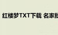 红楼梦TXT下载 名家批注（红楼梦txt下载）