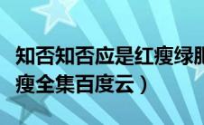 知否知否应是红瘦绿肥（知否知否应是绿肥红瘦全集百度云）