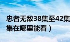 忠者无敌38集至42集（忠者无敌电视37一42集在哪里能看）