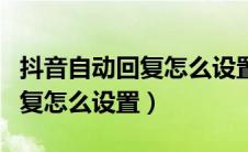 抖音自动回复怎么设置苹果手机（抖音自动回复怎么设置）