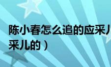 陈小春怎么追的应采儿（陈小春是怎么认识应采儿的）