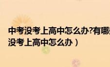 中考没考上高中怎么办?有哪些出路?真的是低人一等（中考没考上高中怎么办）