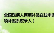 全国残疾人两项补贴在线申请受理进度查询（全国残疾人两项补贴系统录入）