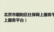 北京市朝阳区社保网上服务平台电话（北京市朝阳区社保网上服务平台）