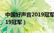 中国好声音2019冠军邢晗铭（中国好声音2019冠军）