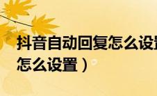 抖音自动回复怎么设置2023（抖音自动回复怎么设置）