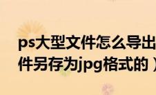 ps大型文件怎么导出（ps里面怎么把大型文件另存为jpg格式的）