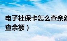 电子社保卡怎么查余额电话（电子社保卡怎么查余额）