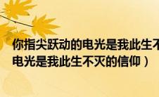 你指尖跃动的电光是我此生不灭的信仰出自（你指尖跃动的电光是我此生不灭的信仰）