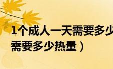 1个成人一天需要多少热量（一个成年人一天需要多少热量）