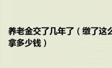 养老金交了几年了（缴了这么多年养老保险退休后一个月能拿多少钱）