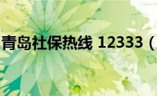 青岛社保热线 12333（青岛12333社保官网）