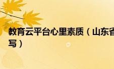 教育云平台心里素质（山东省教育云服务平台心理素质怎么写）