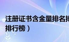 注册证书含金量排名排行榜（注册证书含金量排行榜）