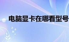 电脑显卡在哪看型号（电脑显卡在哪看）